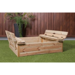 Sandkasten 'Lukas' Mit Klappsitzen 100 X 100 Cm