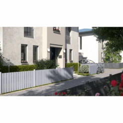 Vorgartenzaun Auf Maß 'Squadra' Silber Aluminium