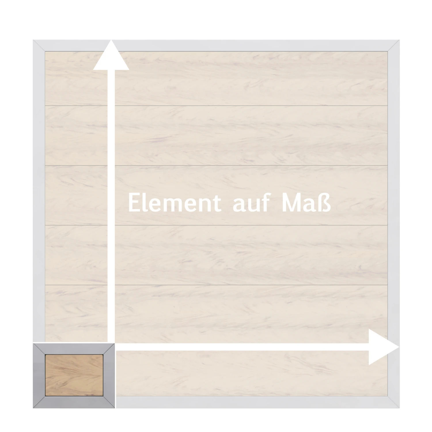 Maßelement 'Design' Sand WPC Aluminium 1 Maßelement 'Design' Sand WPC Aluminium