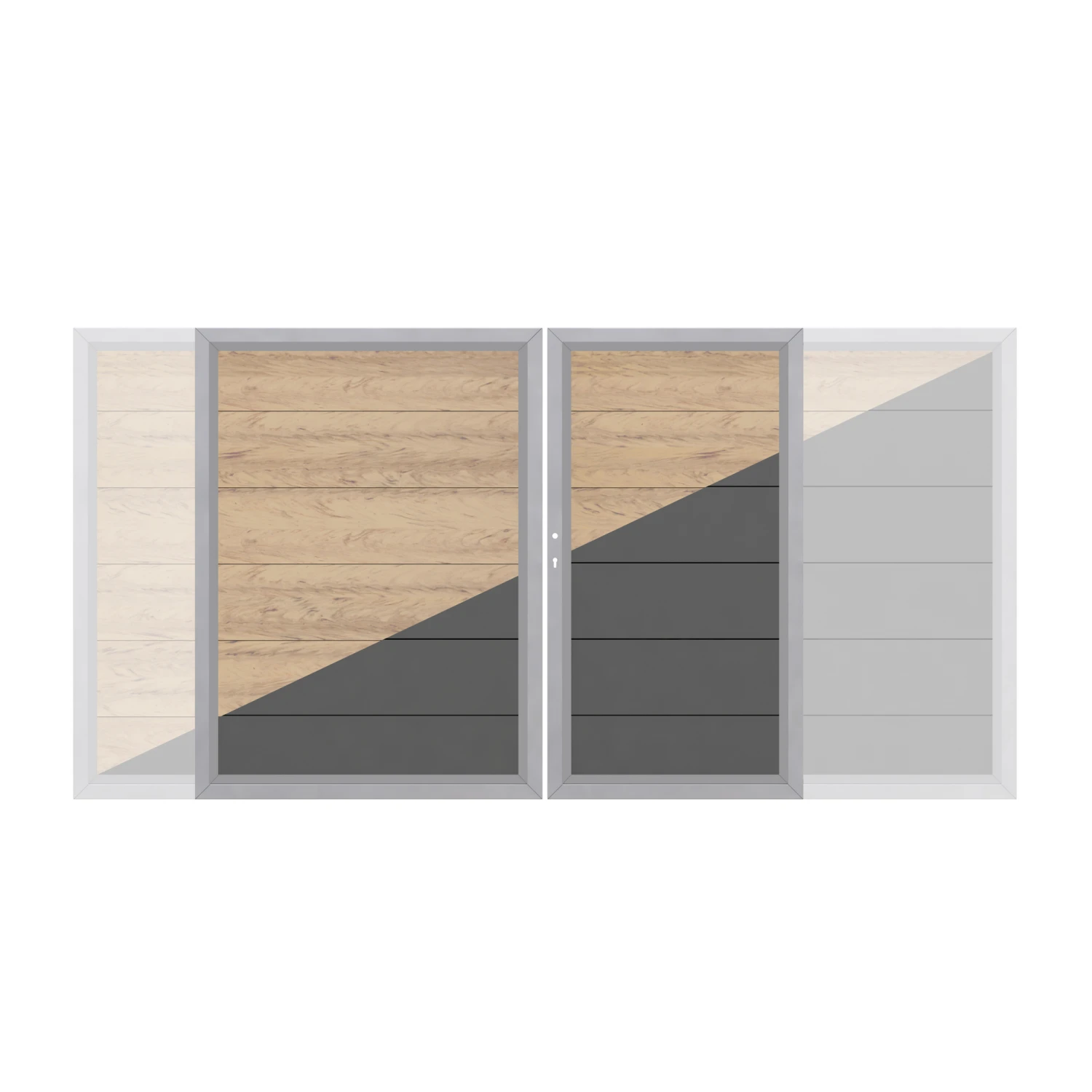 Doppeltor Auf Maß 'Design WPC' Aluminium 1 Doppeltor Auf Maß 'Design WPC' Aluminium