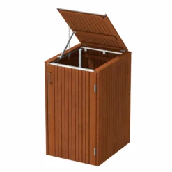 Mülltonnenbox 'Binto' Mit Klappdeckel Braun 73 X 125 X 84 Cm