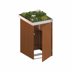 Mülltonnenbox 'Binto' Mit Pflanzkasten Braun 75 X 129 X 90 Cm