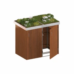 Mülltonnenbox 'Binto' Mit Pflanzkasten Braun 150 X 129 X 90 Cm