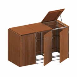 Mülltonnenbox 'Binto' Mit Klappdeckel Braun 206 X 125 X 84 Cm