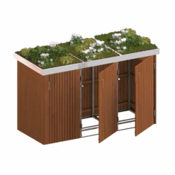 Mülltonnenbox 'Binto' Mit Pflanzkasten Braun 216 X 129 X 90 Cm