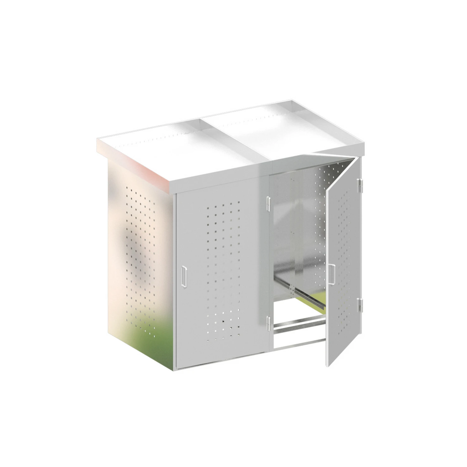 Mülltonnenbox 'Binto' Mit Pflanzkasten Silbern 150 X 129 X 90 Cm 1 Mülltonnenbox 'Binto' Mit Pflanzkasten Silbern 150 X 129 X 90 Cm