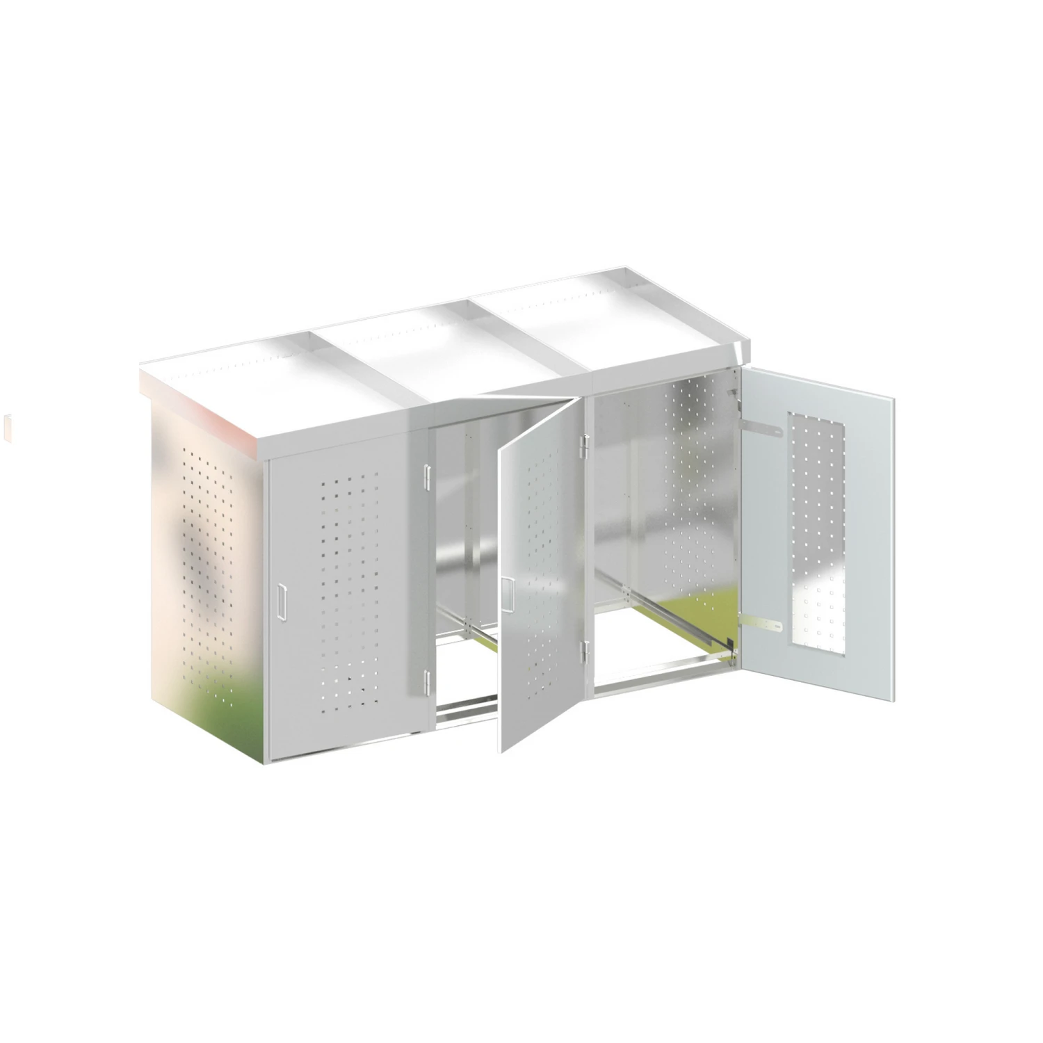 Mülltonnenbox 'Binto' Mit Pflanzkasten Silbern 216 X 129 X 90 Cm 1 Mülltonnenbox 'Binto' Mit Pflanzkasten Silbern 216 X 129 X 90 Cm