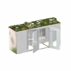 Mülltonnenbox 'Binto' Mit Pflanzkasten Silbern 282 X 129 X 90 Cm