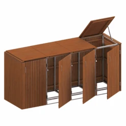 Mülltonnenbox 'Binto' Mit Klappdeckel Braun 272 X 125 X 84 Cm