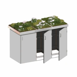 Mülltonnenbox 'Binto' Mit Pflanzkasten Lichtgrau 216 X 129 X 90 Cm