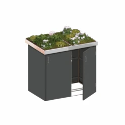 Mülltonnenbox 'Binto' Mit Pflanzkasten Schiefer 150 X 129 X 90 Cm