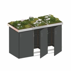 Mülltonnenbox 'Binto' Mit Pflanzkasten Schiefer 216 X 129 X 90 Cm