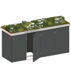 Mülltonnenbox 'Binto' Mit Pflanzkasten Schiefer 282 X 129 X 90 Cm