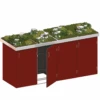 Mülltonnenbox 'Binto' Mit Pflanzkasten Rot 282 X 129 X 90 Cm