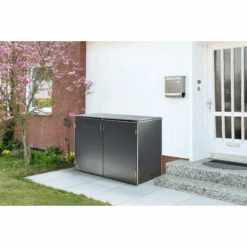 Müllbox-System 'Binto HPL' Schiefer 125 X 149 X 87 Cm, 2er-Variante