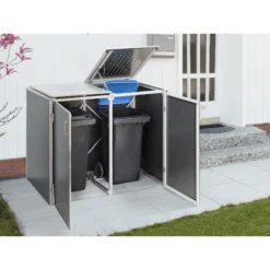 Müllbox-System 'Binto HPL' Schiefer 125 X 149 X 87 Cm, 2er-Variante -GartenWelt Günstiges Geschäft 4282537 04