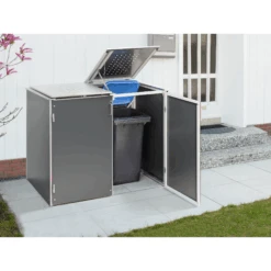 Müllbox-System 'Binto HPL' Schiefer 125 X 149 X 87 Cm, 2er-Variante -GartenWelt Günstiges Geschäft 4282537 05