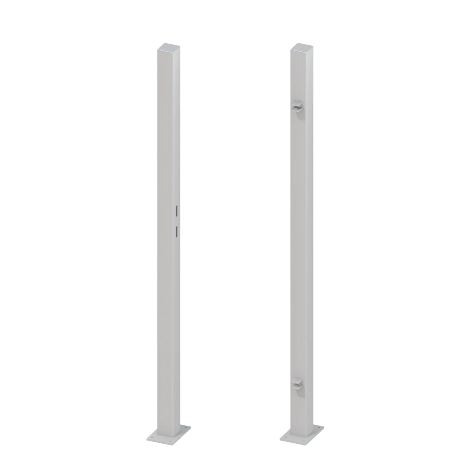 Torpfosten Für Einzeltor Silber 8 X 8 X 195 Cm 2er-Set 1 Torpfosten Für Einzeltor Silber 8 X 8 X 195 Cm 2er-Set