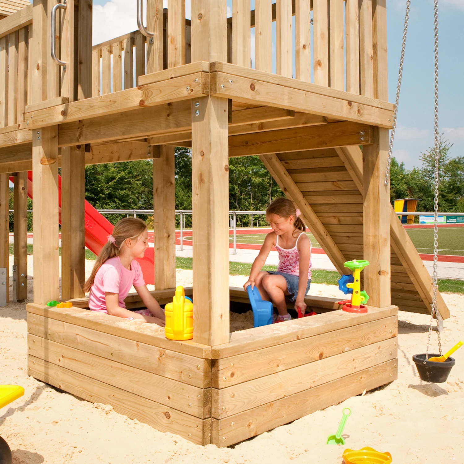 Sandkasten-Komplettset 'Winnetoo Pro' Nadelholz 148 X 148 X 40 Cm, Passend Für Grundturm 2 Sandkasten-Komplettset 'Winnetoo Pro' Nadelholz 148 X 148 X 40 Cm, Passend Für Grundturm – Bild 2