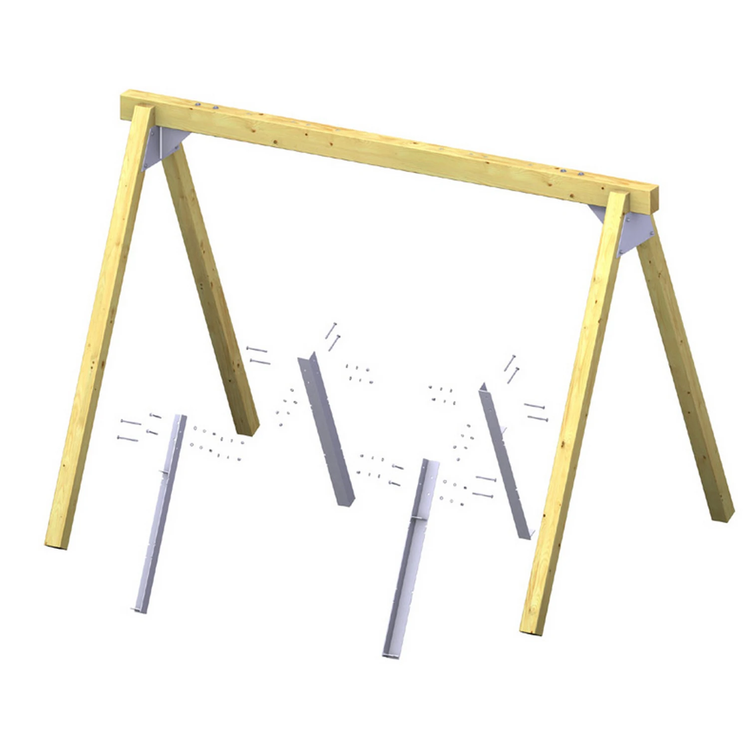 Schaukelständer 'Winnetoo Pro' Nadelholz 270 X 11 X 11 Cm, 2 Pfosten 4 Schaukelständer 'Winnetoo Pro' Nadelholz 270 X 11 X 11 Cm, 2 Pfosten – Bild 4