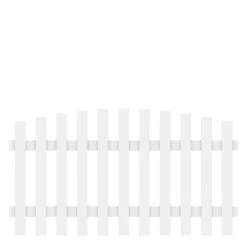 TraumGarten Vorgartenzaun Kunststoff Weiß Rund LONGLIFE CARA XL