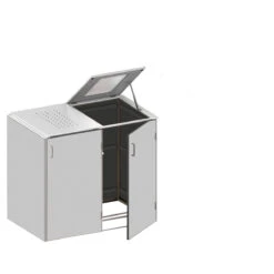 TraumGarten BINTO HPL Lichtgrau Variante/Set 2er-Box, Edelstahl-Deckel