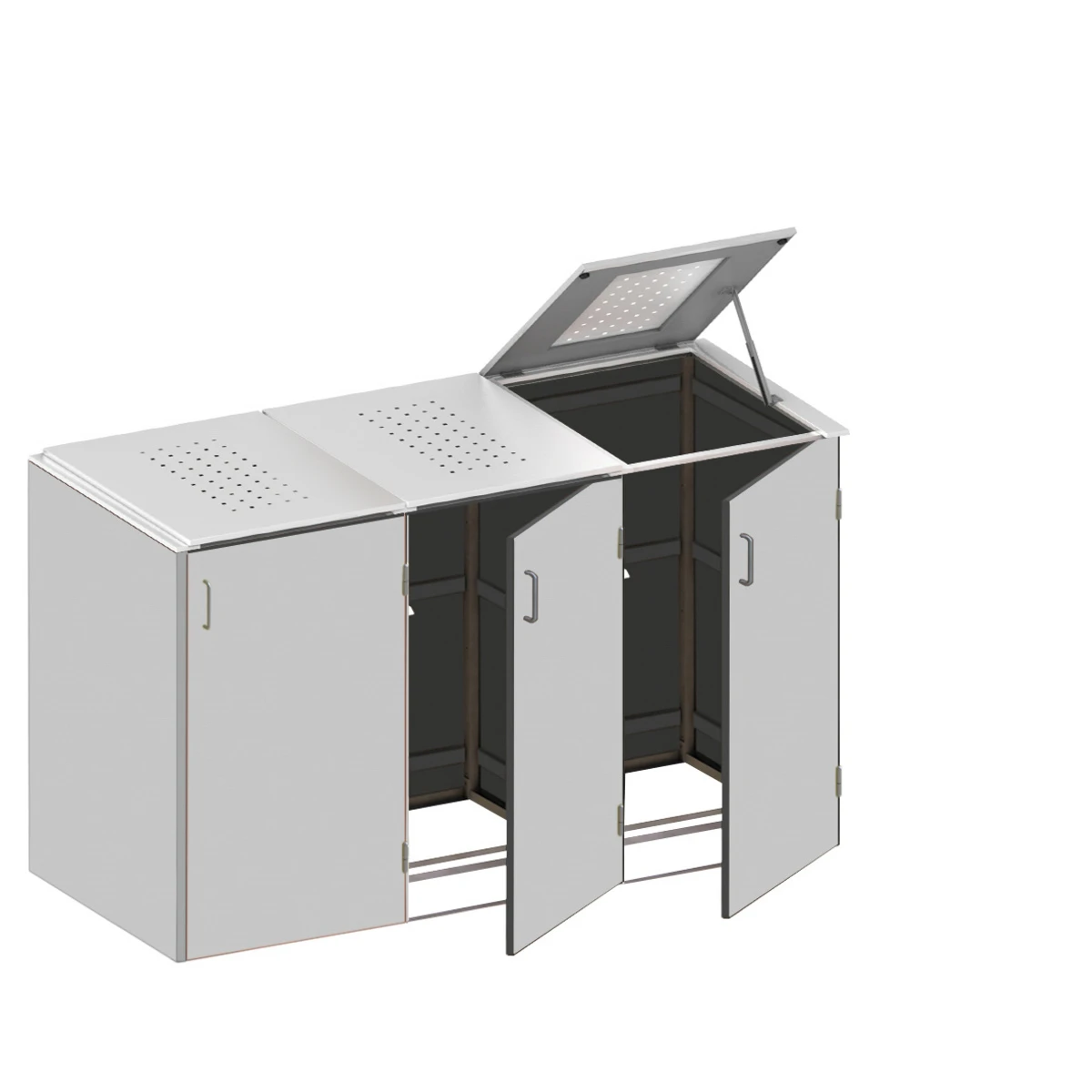 TraumGarten BINTO HPL Lichtgrau Variante/Set 3er-Box, Edelstahl-Deckel 1 TraumGarten BINTO HPL Lichtgrau Variante/Set 3er-Box, Edelstahl-Deckel