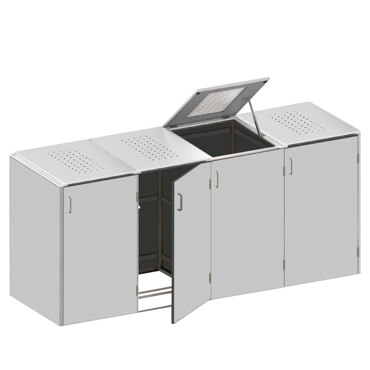 TraumGarten BINTO HPL Lichtgrau Variante/Set 4er-Box, Edelstahl-Deckel 1 TraumGarten BINTO HPL Lichtgrau Variante/Set 4er-Box, Edelstahl-Deckel