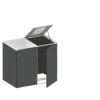 TraumGarten BINTO HPL Schiefer Variante/Set 2er-Box, Edelstahl-Deckel