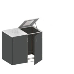 TraumGarten BINTO HPL Schiefer Variante/Set 2er-Box, Edelstahl-Deckel