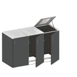 TraumGarten BINTO HPL Schiefer Variante/Set 3er-Box, Edelstahl-Deckel
