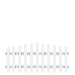 TraumGarten Vorgartenzaun Kunststoff Weiß Rund LONGLIFE CARA