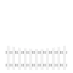 TraumGarten Vorgartenzaun Kunststoff Weiß Schwung LONGLIFE CARA