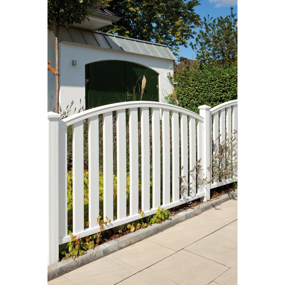 TraumGarten Vorgartenzaun Kunststoff Weiß Rund LONGLIFE CLEO 3 TraumGarten Vorgartenzaun Kunststoff Weiß Rund LONGLIFE CLEO – Bild 3