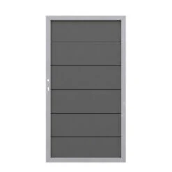 TraumGarten Tor WPC Silber/anthrazit Links DESIGN WPC ALU