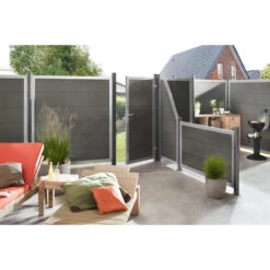 TraumGarten Tor WPC Silber/anthrazit Links DESIGN WPC ALU -GartenWelt Günstiges Geschäft 76245 snam dwpc anth s 12 2