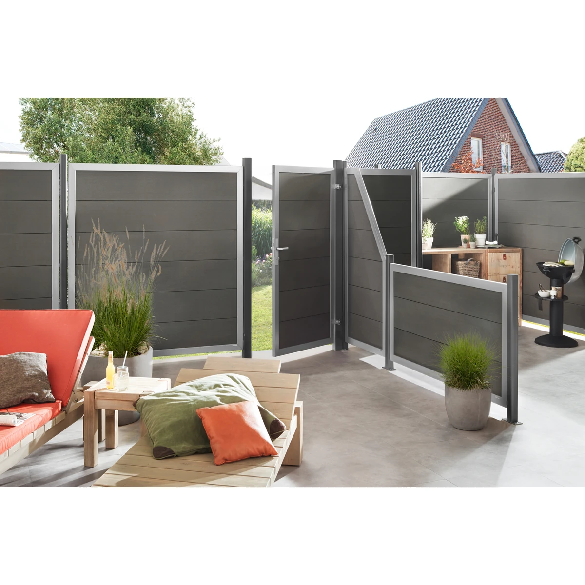 TraumGarten Sichtschutzzaun WPC Anthrazit "DESIGN WPC ALU" Anschluss 3 TraumGarten Sichtschutzzaun WPC Anthrazit "DESIGN WPC ALU" Anschluss – Bild 3