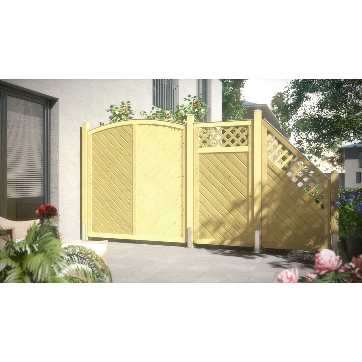 TraumGarten Tor KDI Holz Natur Rund GADA 3 TraumGarten Tor KDI Holz Natur Rund GADA – Bild 3