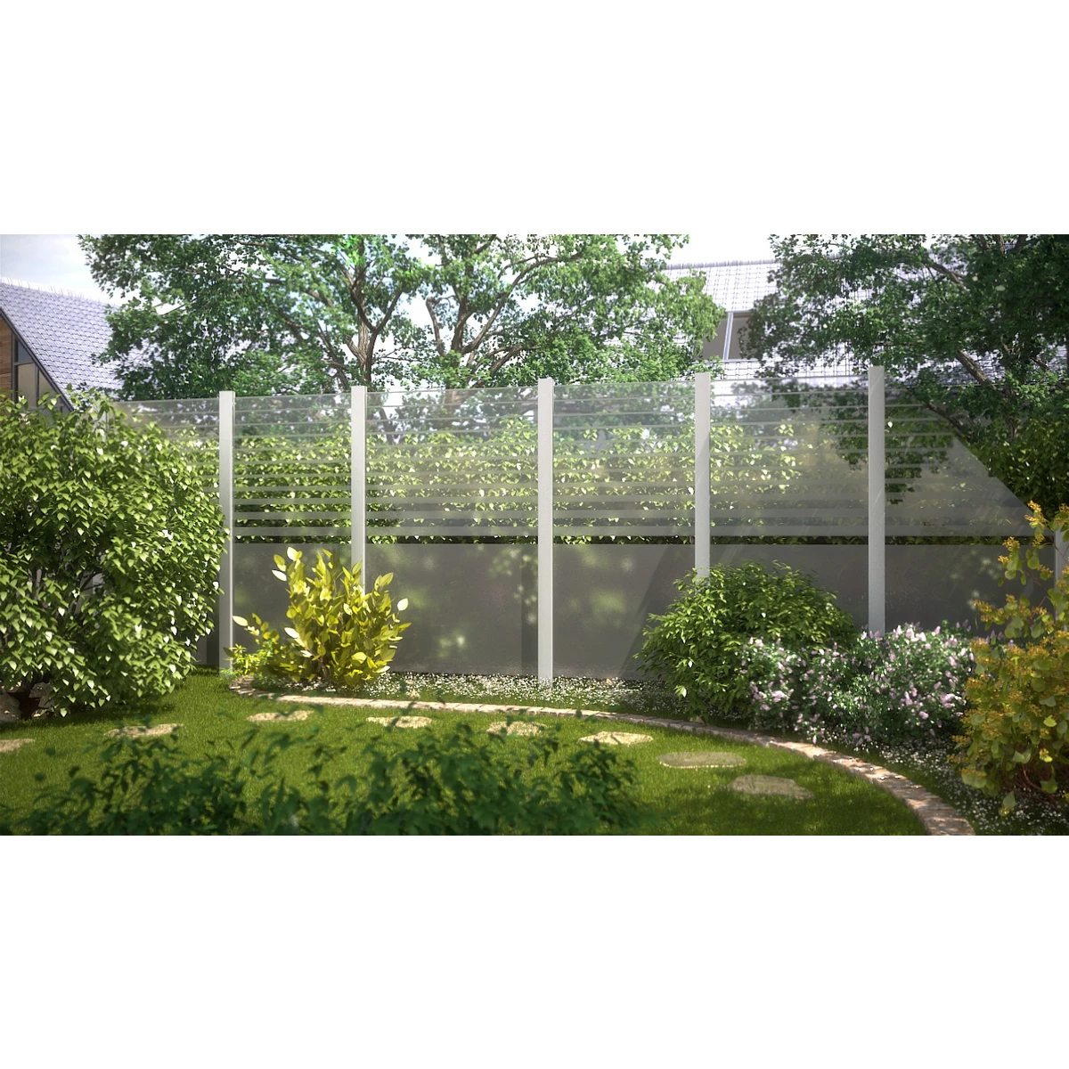 TraumGarten Sichtschutzzaun Glas Transparent "SYSTEM GLAS BETA" Rechteck 2 TraumGarten Sichtschutzzaun Glas Transparent "SYSTEM GLAS BETA" Rechteck – Bild 2