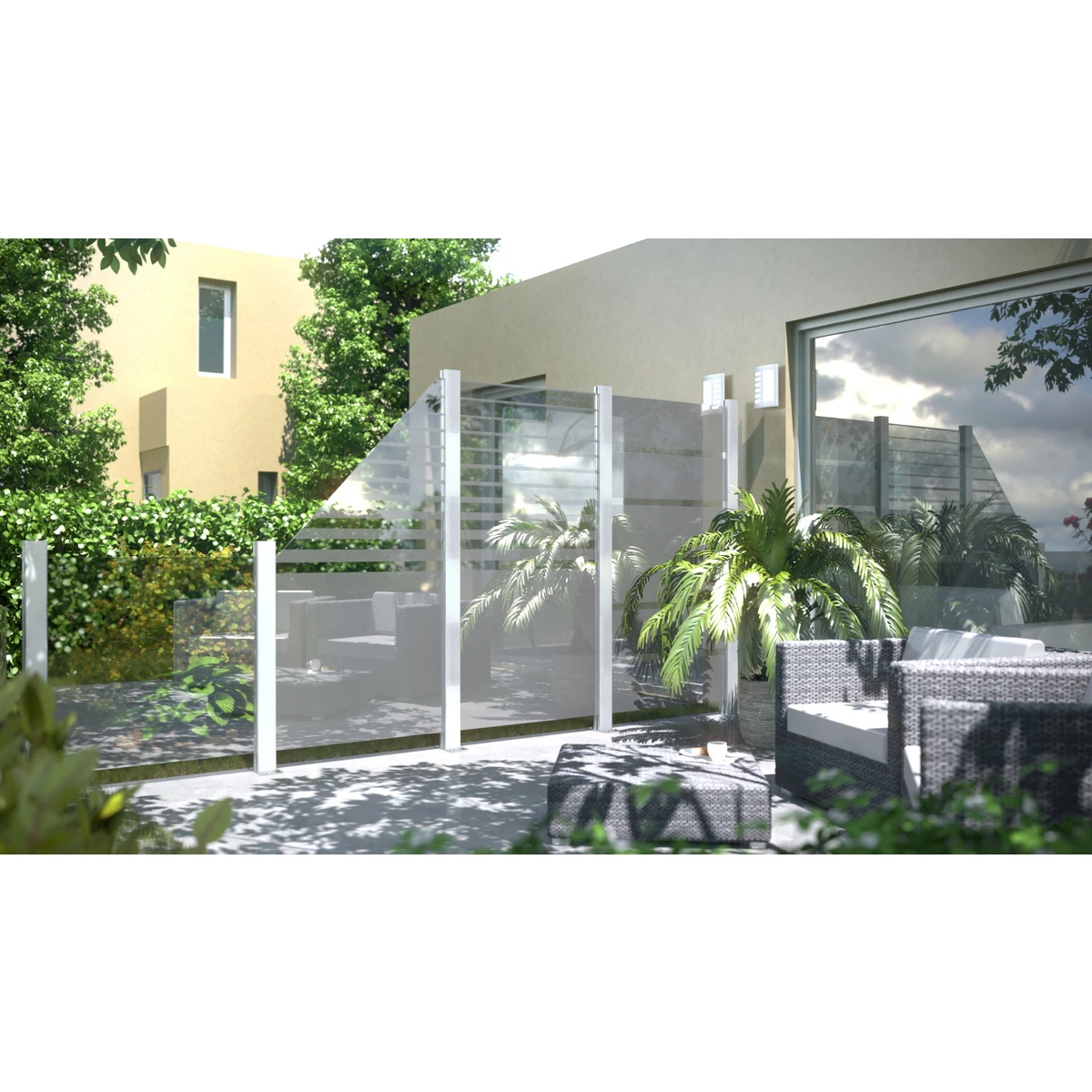 TraumGarten Sichtschutzzaun Glas Transparent "SYSTEM GLAS BETA" Rechteck 3 TraumGarten Sichtschutzzaun Glas Transparent "SYSTEM GLAS BETA" Rechteck – Bild 3