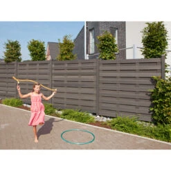 TraumGarten Sichtschutzzaun WPC Anthrazit "JUMBO" Anschluss -GartenWelt Günstiges Geschäft 76245 snam jwpc anth s 12