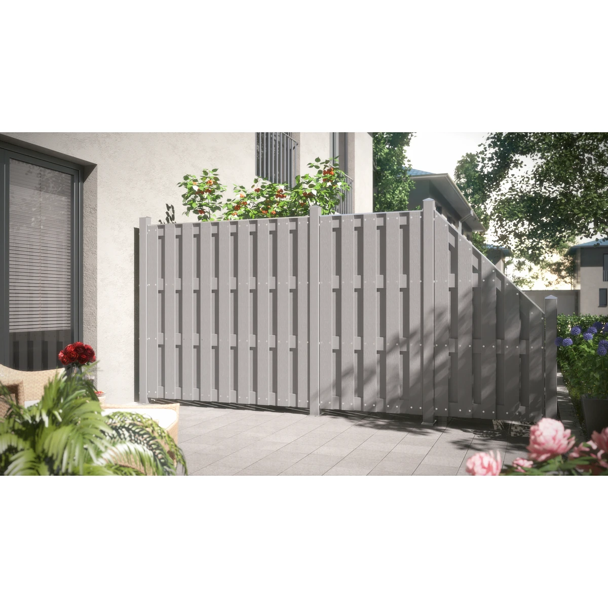 TraumGarten Pfosten WPC Grau Mit Metallkern 8,4 X 8,4 Cm 2 TraumGarten Pfosten WPC Grau Mit Metallkern 8,4 X 8,4 Cm – Bild 2