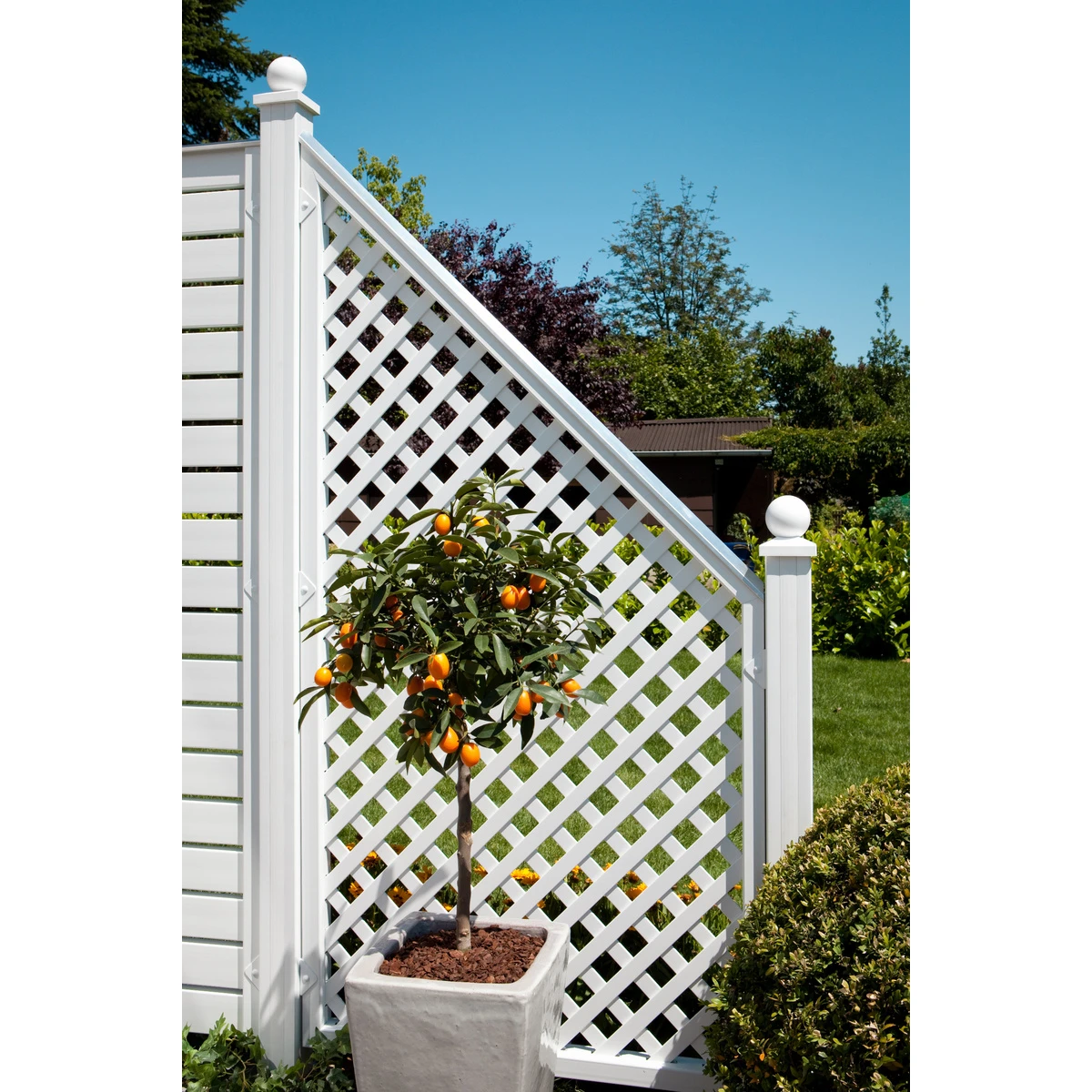 TraumGarten Sichtschutzzaun Kunststoff Weiss "LONGLIFE" Anschlussgitter 2 TraumGarten Sichtschutzzaun Kunststoff Weiss "LONGLIFE" Anschlussgitter – Bild 2