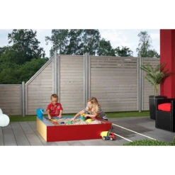 TraumGarten Sichtschutzzaun Holz Grau "NEO DESIGN" Mit Gitter -GartenWelt Günstiges Geschäft 76245 snam neo grau s 13