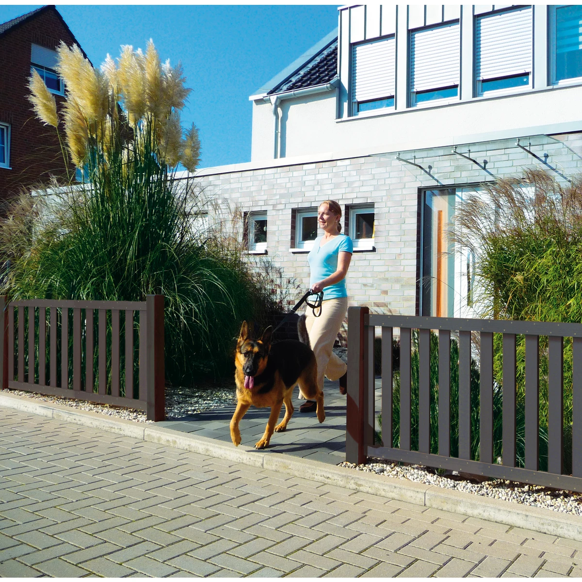 TraumGarten Vorgartenzaun WPC Anthrazit RAJA 3 TraumGarten Vorgartenzaun WPC Anthrazit RAJA – Bild 3