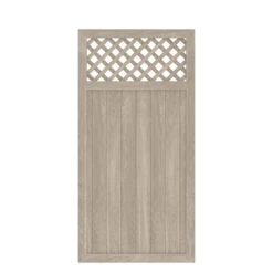 TraumGarten Sichtschutzzaun Kunststoff Polareiche "LONGLIFE RIVA" Mit Gitter Gerade