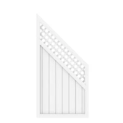 TraumGarten Sichtschutzzaun Kunststoff Weiss "LONGLIFE RIVA" Mit Gitter Anschluss