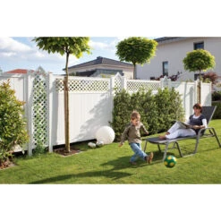 TraumGarten Sichtschutzzaun Kunststoff Weiss "LONGLIFE RIVA" Mit Gitter Anschluss -GartenWelt Günstiges Geschäft 76245 snam riva weis s 12 1