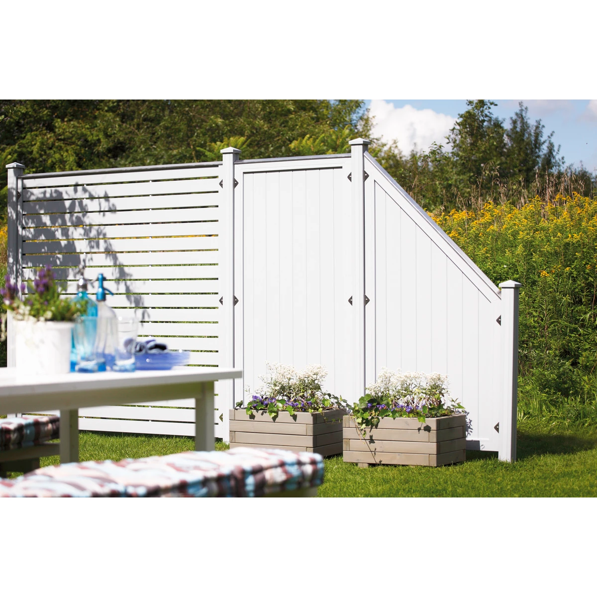 TraumGarten Sichtschutzzaun Kunststoff Weiss "LONGLIFE RIVA" 2 TraumGarten Sichtschutzzaun Kunststoff Weiss "LONGLIFE RIVA" – Bild 2