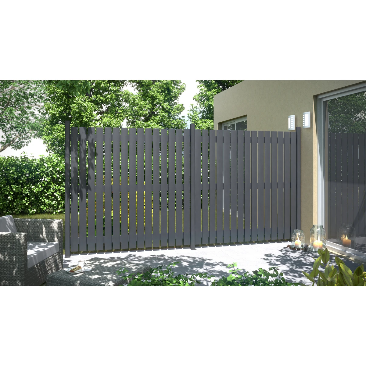 TraumGarten Sichtschutzzaun Aluminium Anthrazit "SQUADRA" Zaun 3 TraumGarten Sichtschutzzaun Aluminium Anthrazit "SQUADRA" Zaun – Bild 3